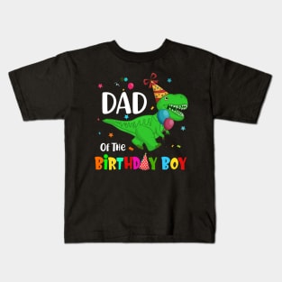 Dad Of The Birthday Boy Dinosaur Party Kids T-Shirt